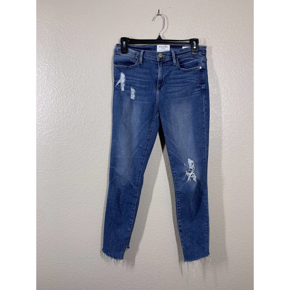 FRAME Le High Skinny Crop Jeans